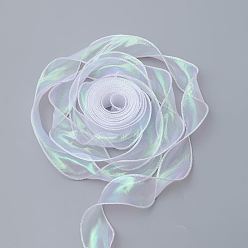 Blanc Papier d'emballage de fleur de ruban de fil de poisson, neige fil ruban vague bande bouquet papier, bricolage, blanc, 40mm, environ 9 m / bibone 