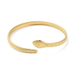 Real 18K Gold Plated Ion Plating(IP) 304 Stainless Steel Bangles, Snake Cuff Bangles, Jewelry for Women, Real 18K Gold Plated, Inner Diameter: 2-1/4 inch(5.7cm)