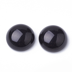 Black Opaque Resin Cabochons, Dome/Half Round, Black, 12x5mm