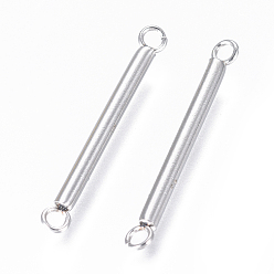 Stainless Steel Color 304 Stainless Steel Links connectors, Column, Stainless Steel Color, 25.5x2mm, Hole: 1.6mm