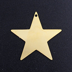 Golden 201 Stainless Steel Charms, Star, Golden, 25x26x1mm, Hole: 1.2mm