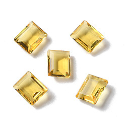 Amarillo Claro Cabujones de diamantes de imitación de vidrio transparente, facetados, Rectángulo, señaló hacia atrás, amarillo claro, 10x8x4.5 mm