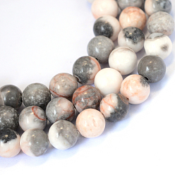 Jaspe Zébré Zébrées naturelle perles rondes de jaspe brins, 6~6.5mm, Trou: 1mm, Environ 63 pcs/chapelet, 15.5 pouce