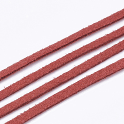 Brique Rouge Fil de daim, cordon suede, dentelle de faux suède, firebrick, 2.5~2.8x1.5mm, environ 1.09 yards (1m)/toron