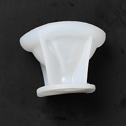 White 3D Christmas Hat DIY Candle Silicone Molds, For Scented Candle Making, White, 8.8x7.5cm, Inner Diameter: 8x7cm