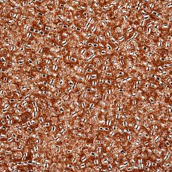 PeachPuff 8/0 Grade A Round Glass Seed Beads, Silver Lined, PeachPuff, 8/0, 3x2mm, Hole: 1mm, about 10000pcs/pound