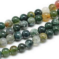 Indian Agate Natural Indian Agate Bead Strands, Round, 8mm, Hole: 1mm, about 48pcs/strand, 14.96 inch