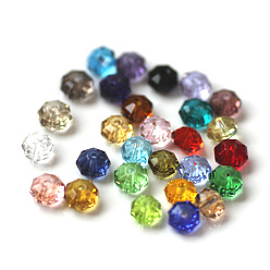 Color mezclado Imitación perlas de cristal austriaco, aaa grado, facetados, octágono, color mezclado, 10x7 mm, agujero: 0.9~1 mm
