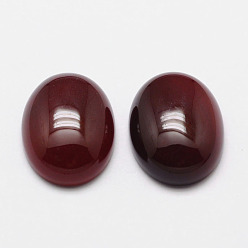 Dark Red Natural Agate Cabochons, Grade A, Dyed, Oval, Dark Red, 40x30x7mm