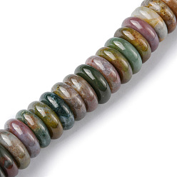 Indian Agate Natural Indian Agate Beads Strands, Disc, 12x3.5~4mm, Hole: 1.4mm, about 51pcs/strand, 7.48~8.19 inch(19~20.8cm)