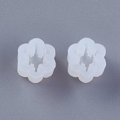 Blanc Moules en silicone, moules de résine, pour la résine UV, fabrication de bijoux en résine époxy, flocon de neige, blanc, 8x5mm, Taille intérieure: 6 mm