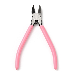 Pink Steel Jewelry Pliers, with Plastic Handle Cover, Side Cutter Pliers, Pink, 15.7x8.9x1.1cm