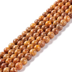 Pérou Brins de perles en pierre naturelle maifanite / maifan, teint, ronde, Pérou, 6~6.5mm, Trou: 1mm, Environ 61~66 pcs/chapelet, 15.16~15.75 (38.5~40 cm)