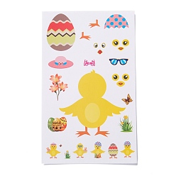 Chick Easter Theme Paper Gift Tag Self-Adhesive Stickers, for Gift Packaging and Party Decoration, Chick Pattern, 18x11x0.02cm