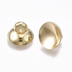 Light Gold Bails pendentif capuchon de perle en plastique ccb, pour la fabrication de pendentif de couverture de bulle de verre globe, or et de lumière, 9x6.5mm, Trou: 2mm