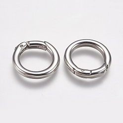 Stainless Steel Color 304 Stainless Steel Spring Gate Rings, O Rings, Ring, Stainless Steel Color, 7 Gauge, 18x3.5mm, Inner Diameter: 11mm
