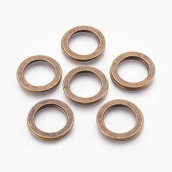 Antique Bronze Tibetan Style Linking Rings, Circle Frames, Lead Free and Cadmium Free Donut, about 28.5mm long, 28.5mm wide, 2mm thick, hole: 20.5mm.