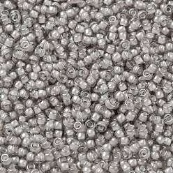 (RR2268) Fancy Lined Moonstone Cuentas de rocailles redondas miyuki, granos de la semilla japonés, (rr 2268) piedra lunar con líneas de fantasía, 8/0, 3 mm, agujero: 1 mm, Sobre 2111~2277 unidades / 50 g