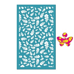 Leaf Rectangle Polyester Screen Printing Stencil, for Painting on Wood, DIY Decoration T-Shirt Fabric, Leaf, 15x9cm