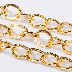 Золотистый Алюминиевые скрученные цепи, бордюрные цепи, несварные, золотые, ссылка: около 15x20 mm