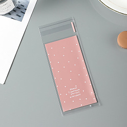Rose Chaud Sacs de cellophane en plastique rectangle, pour l'emballage de rouge à lèvres, motif de points de polka, rose chaud, 13x5 cm, épaisseur unilatérale: 0.035 mm, mesure intérieure: 10x5 cm, environ 96~100 pcs / sac