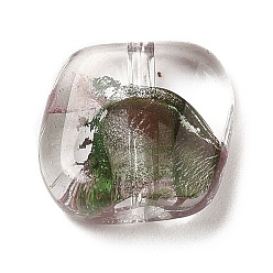 Coloré Des billes de verre transparentes, pierres précieuses d'imitation, pépite irrégulière, colorées, 10.5x11.5x8mm, Trou: 1.5mm