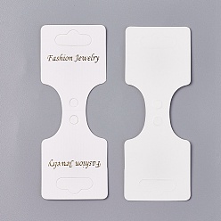 Blanco Tarjeta de la exhibición de papel, utilizado para el collar, blanco, 10.2x3.8x0.05 cm
