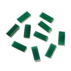 Green Onyx Agate Dyed & Heated Natural Green Onyx Agate Cabochons, Rectangle, Green, 20x8x3.5mm
