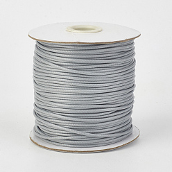 Light Grey Eco-Friendly Korean Waxed Polyester Cord, Light Grey, 1mm, about 169.51~174.98 Yards(155~160m)/Roll