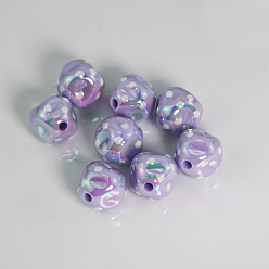 Lilac Luminous Acrylic Beads, Glow in the Dark, Nuggets, Lilac, 16mm