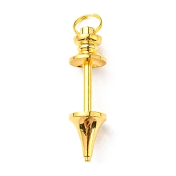 Golden Brass Findings, Pendant Bails, Pendulum, Golden, 42x12mm, Hole: 9mm