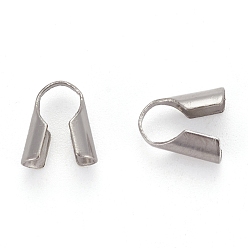 Stainless Steel Color Stainless Steel Bead Tips, Stainless Steel Color, 12.5x7mm