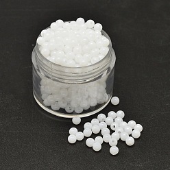 White Round Opaque Acrylic Spacer Beads, White, 4mm, Hole: 1mm, about 14000pcs/500g