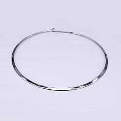 Stainless Steel Color 304 Stainless Steel Choker Necklaces, Rigid Necklaces, Stainless Steel Color, 5.31~5.55 inch(13.5~14.1cm)