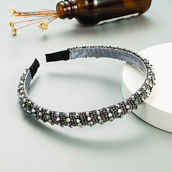Argent Serre-tête en perles de verre bling bling, accessoires de cheveux de fête pour femmes filles, argenterie, 12mm