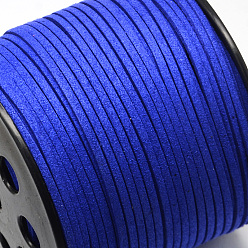 Azul Cordón del ante de imitación, encaje de imitación de gamuza, azul, 2.7x1.4 mm, aproximadamente 98.42 yardas (90 m) / rollo