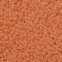 (RR423) Opaque Light Orange Luster MIYUKI Round Rocailles Beads, Japanese Seed Beads, 15/0, (RR423) Opaque Light Orange Luster, 15/0, 1.5mm, Hole: 0.7mm, about 27777pcs/50g