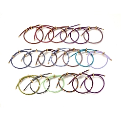 Mixed Color Adjustable 304 Stainless Steel Wire Rope Cord Bracelets Making, with Brass and Rubber Slide Beads, Long-Lasting Plated, Golden, Mixed Color, 1-5/8 inch~3-1/4 inch(4~8.2cm)