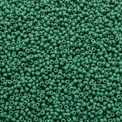 (55DF) Green Turquoise Matte Opaque Круглые бусины toho, японский бисер, (55 df) зеленый бирюзовый матовый непрозрачный, 11/0, 2.2 мм, отверстие : 0.8 мм, Около 5555 шт / 50 г