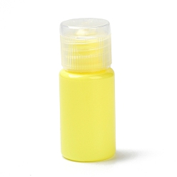 Yellow PET Bottles, Refillable Bottle, Travel Size Bottles with Flip Cap, for Skin Care Refillable Bottle, Column, Yellow, 2.3x5.6cm, Hole: 13mm, Capacity: 10ml(0.34fl. oz)
