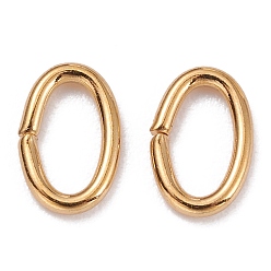 Real 18K Gold Plated Brass Open Jump Rings, Long-Lasting Plated, Oval, Real 18K Gold Plated, 18 Gauge, 6x4x1mm