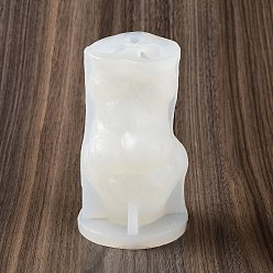 Blanc 3d figurine de chien en peluche debout, moules à bougies en silicone, bricolage, pour la fabrication de bougies parfumées, blanc, 7.8x8.4x13.6 cm, Diamètre intérieur: 5.1x4.2 cm