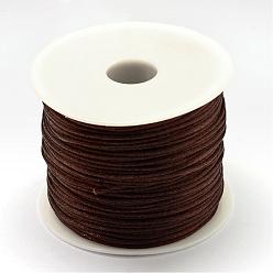 Coconut Marrón Hilo de nylon, cordón de satén de cola de rata, coco marrón, 1.5 mm, aproximadamente 49.21 yardas (45 m) / rollo