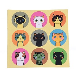 Colorful DIY Sealing Stickers, Label Paster Picture Stickers, Cat Theme, Colorful, Sticker: 40mm