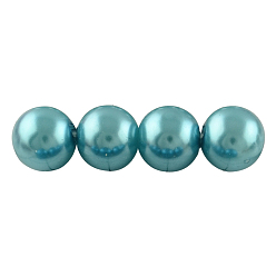 Cyan Foncé Perles rondes en plastique imitation abs, dark cyan, 8mm, trou: 2 mm, environ 1900 pcs / 500 g