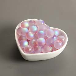 Pale Violet Red Czech Glass Beads, No Hole, with Glitter Powder, Round, Pale Violet Red, 12mm