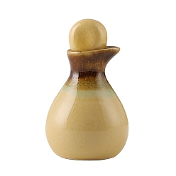 Caqui Claro Botella de perfume vacía de aceite esencial de porcelana hecha a mano, botella recargable, caqui claro, 5.6x9 cm, capacidad: 60 ml (2.03 fl. oz)