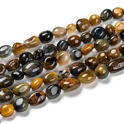 Pietersite Brins de perles de pietersite naturelles, nuggets, pierre tombée, 5~8.5x5.5~7x3.5~4mm, Trou: 0.7mm, Environ 64 pcs/chapelet, 16.34'' (41.5 cm)