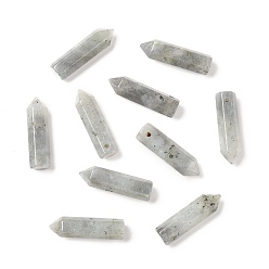 Labradorite Natural Labradorite Pointed Pendants, Faceted, Bullet, 30~33x8~9mm, Hole: 1.4~1.6mm