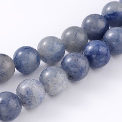 Синий Авантюрин Природные голубые авантюрин бисером пряди, круглые, 4 мм, отверстие : 0.6 мм, около 95 шт / нитка, 14.76 дюйм (37.5 см)
